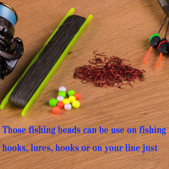 Glow in the dark beads showing glow effect