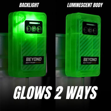 Glow-in-the-dark indicator on the bait bubbler for night fishing