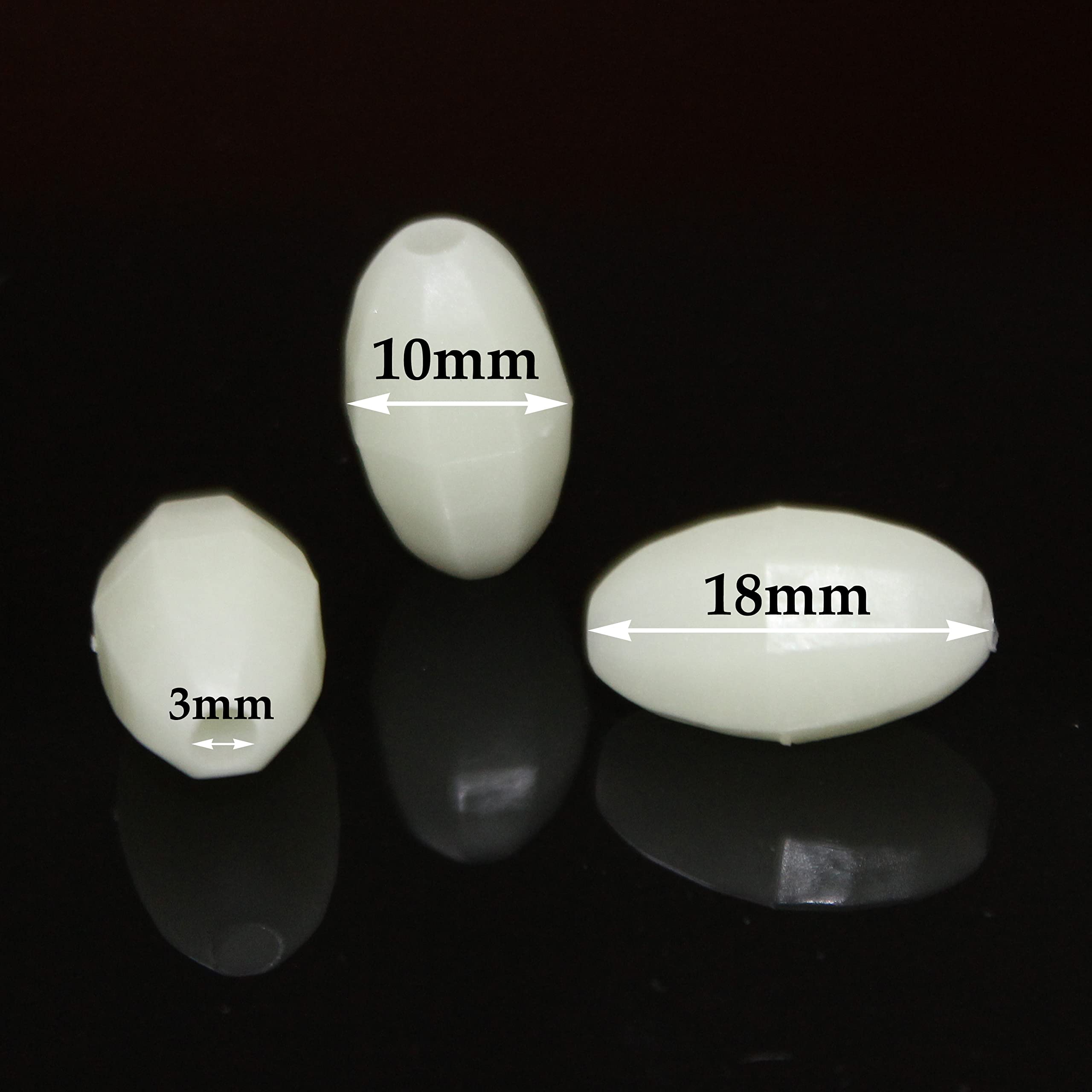 Oval hard luminous fishing beads