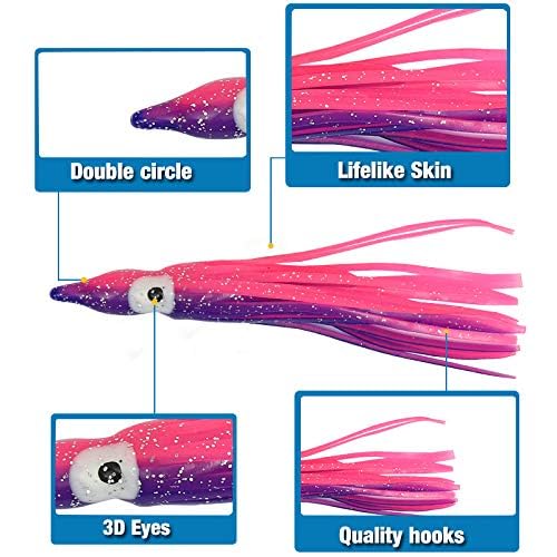 Glow soft plastic octopus squid skirt lure - green glow