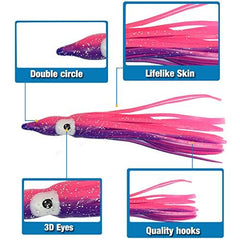 Glow soft plastic octopus squid skirt lure - green glow