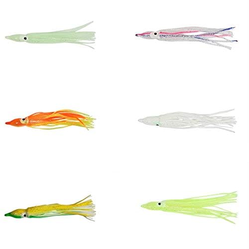 Glow soft plastic octopus squid skirt lure - yellow glow