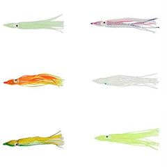 Glow soft plastic octopus squid skirt lure - yellow glow