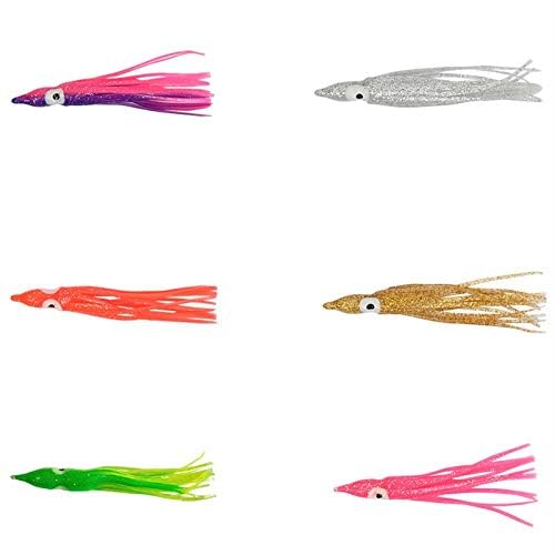 Glow soft plastic octopus squid skirt lure - orange glow