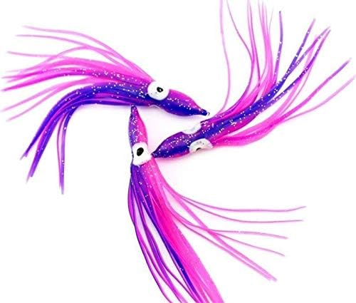 Glow soft plastic octopus squid skirt lure - clear glow