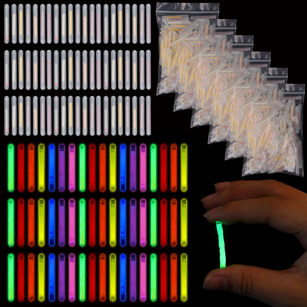 Assorted colors glow sticks bulk pack 600 pieces in clear packaging