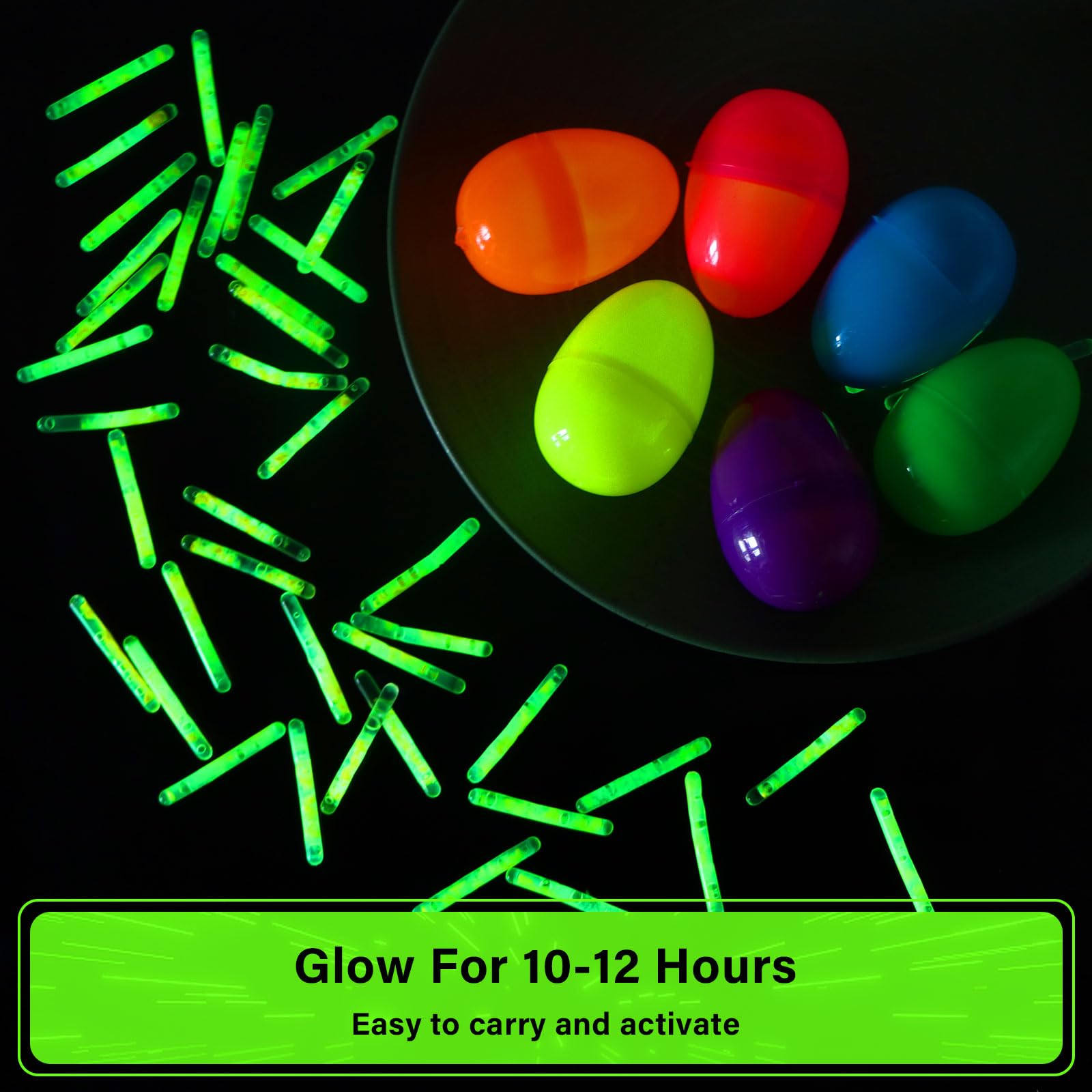 Green glow sticks used as party decorations