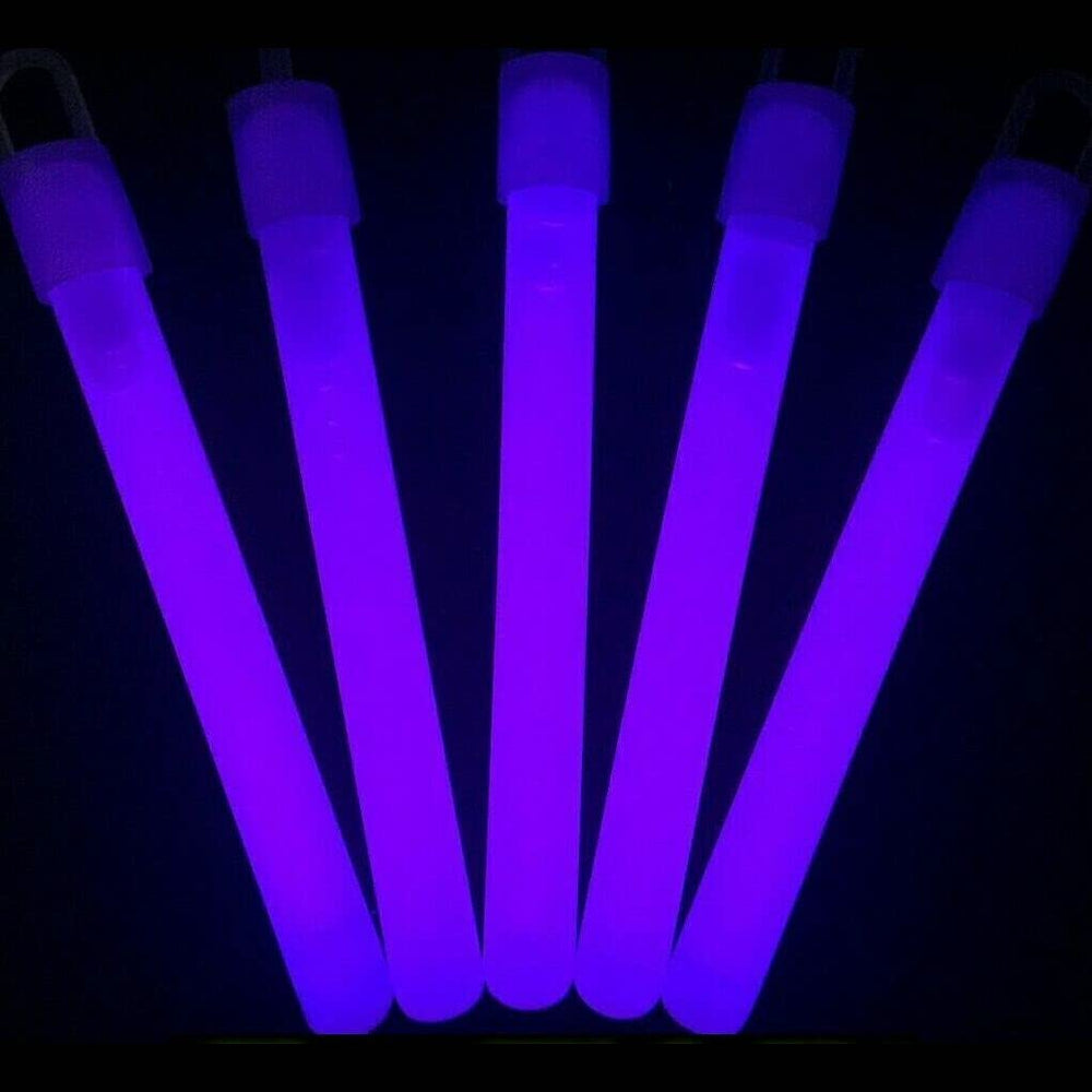Glow With Us purple 4-inch glow sticks in a 100-pack for bright party lighting.