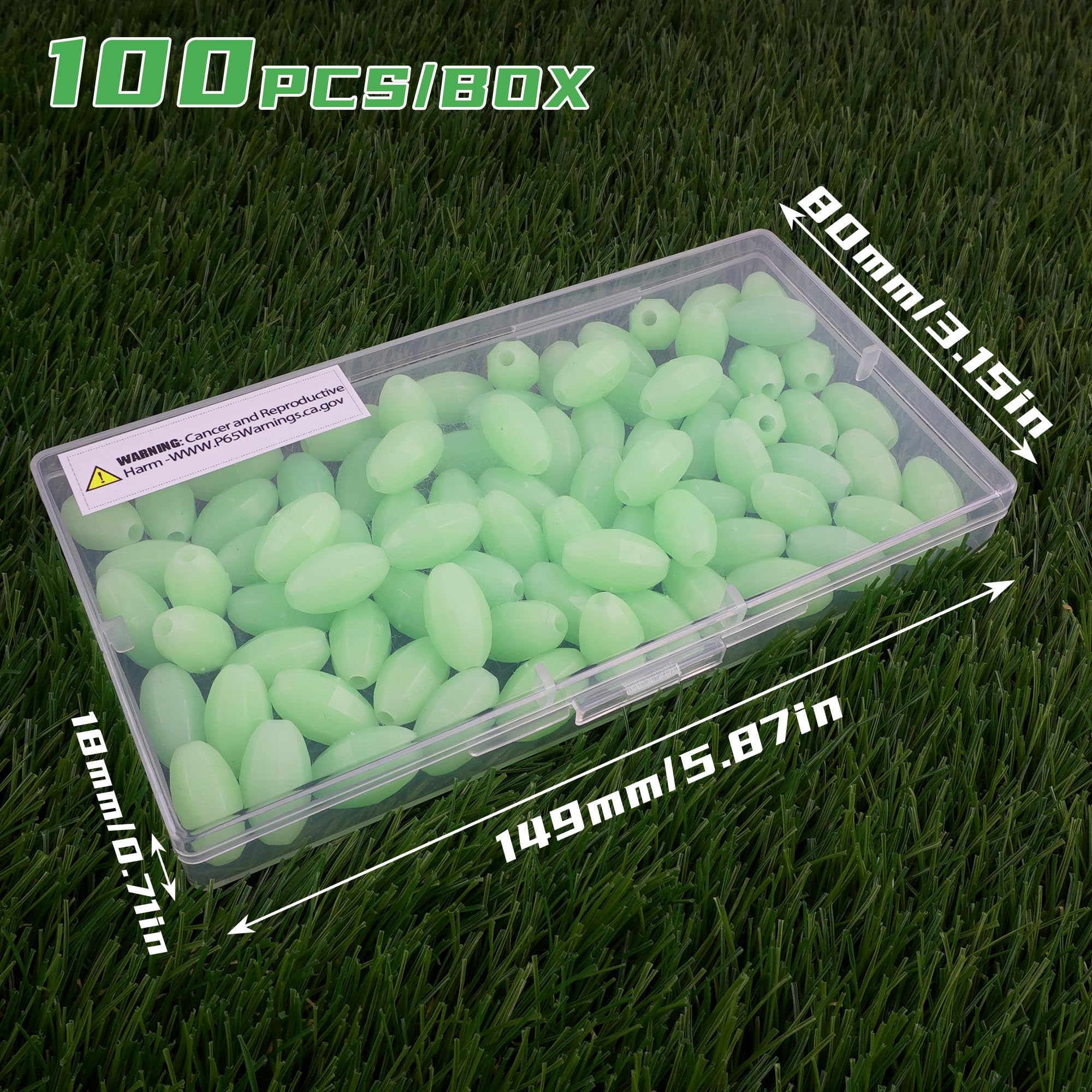 Close-up of luminous oval beads