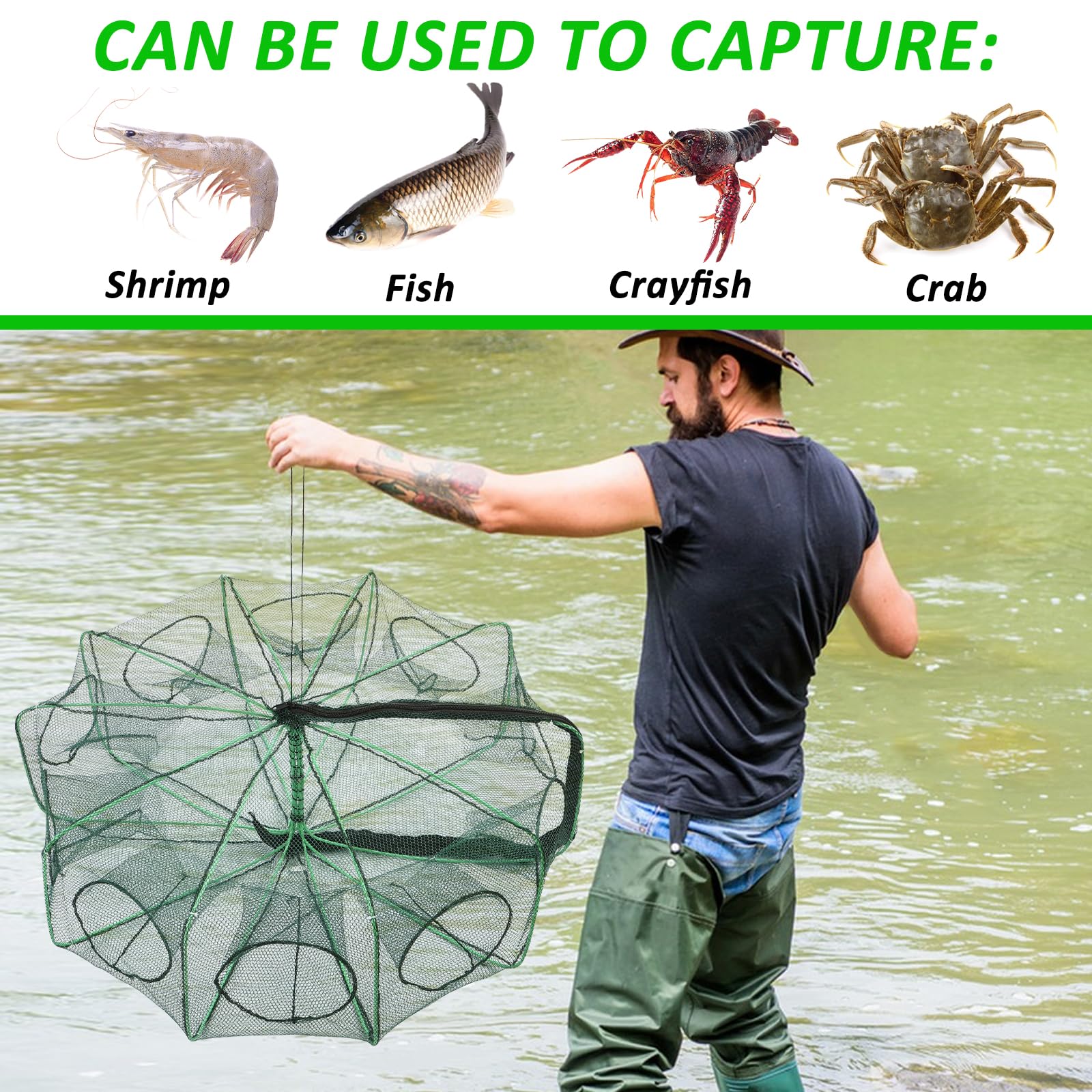 Glow-in-the-dark beads and float rings for marking and night fishing