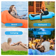 Glowsky inflatable lounger with detachable sun shade for sun protection and privacy