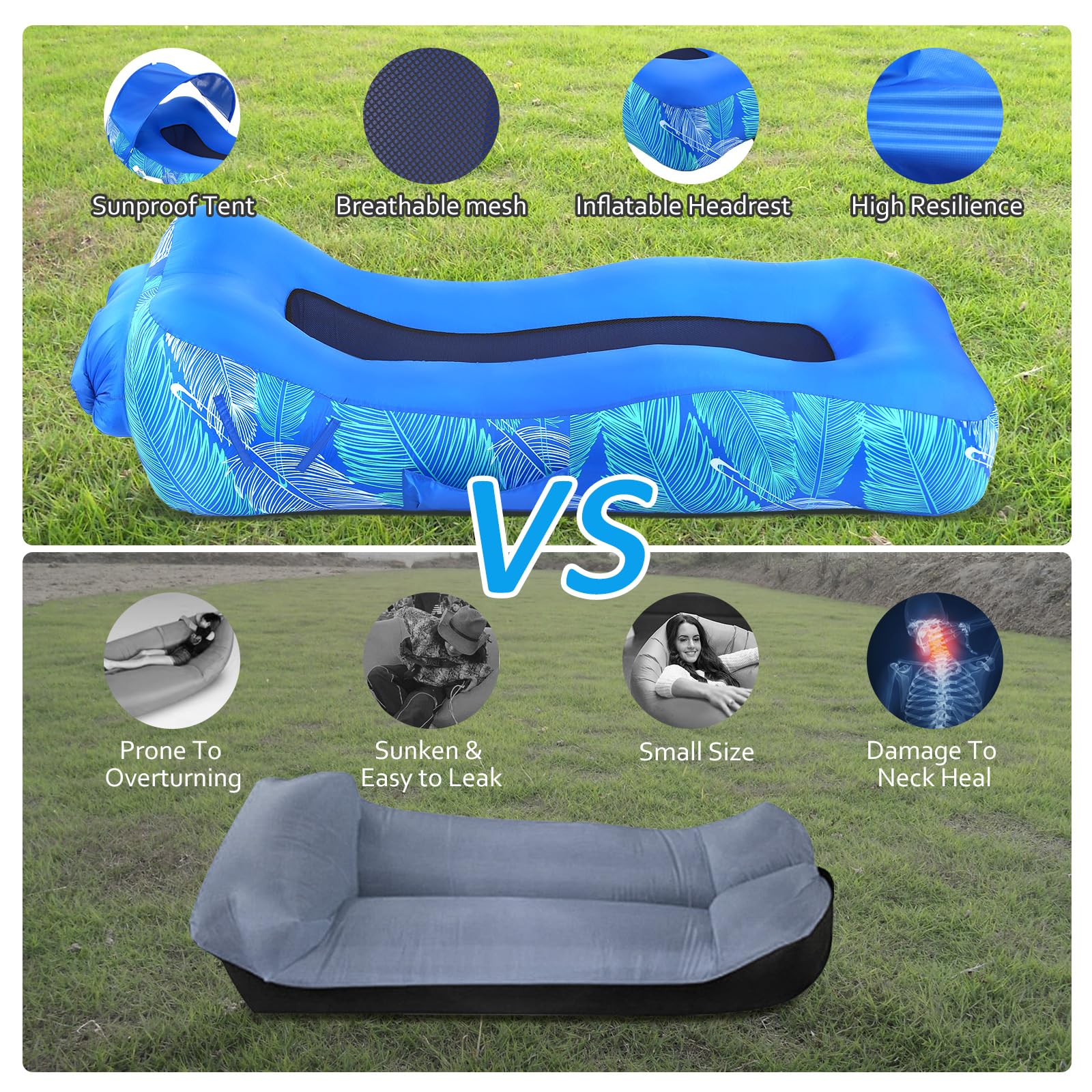 Glowsky lounger supports up to 440 pounds on varied surfaces