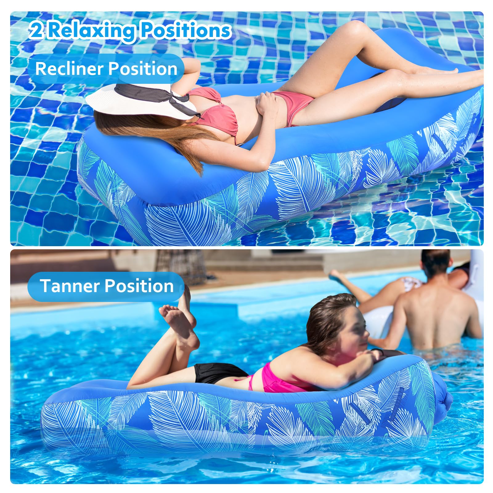 Glowsky lounger with side pocket for phone or bottle outdoors