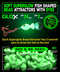 GLO-X 24pcs glow fish beads with eyes