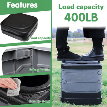 GLXPJU Upgrade XXL portable toilet lid included for privacy