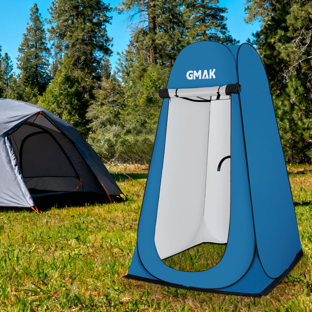 GMAK blue beach scene shows quick pop-up privacy on demand