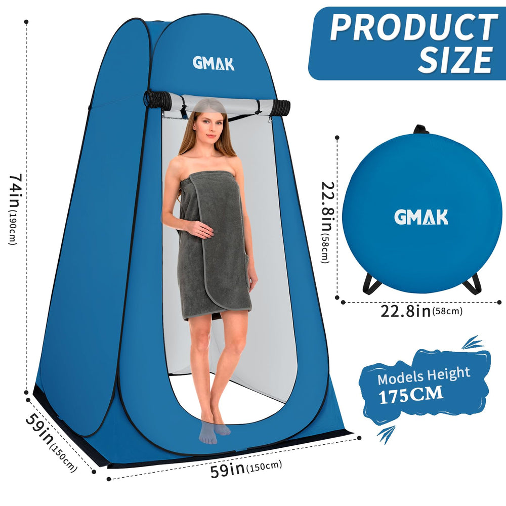 GMAK blue tent with steel frame demonstrates durable outdoor shelter