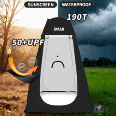 GMAK pop-up privacy tent folds compactly for easy transport.