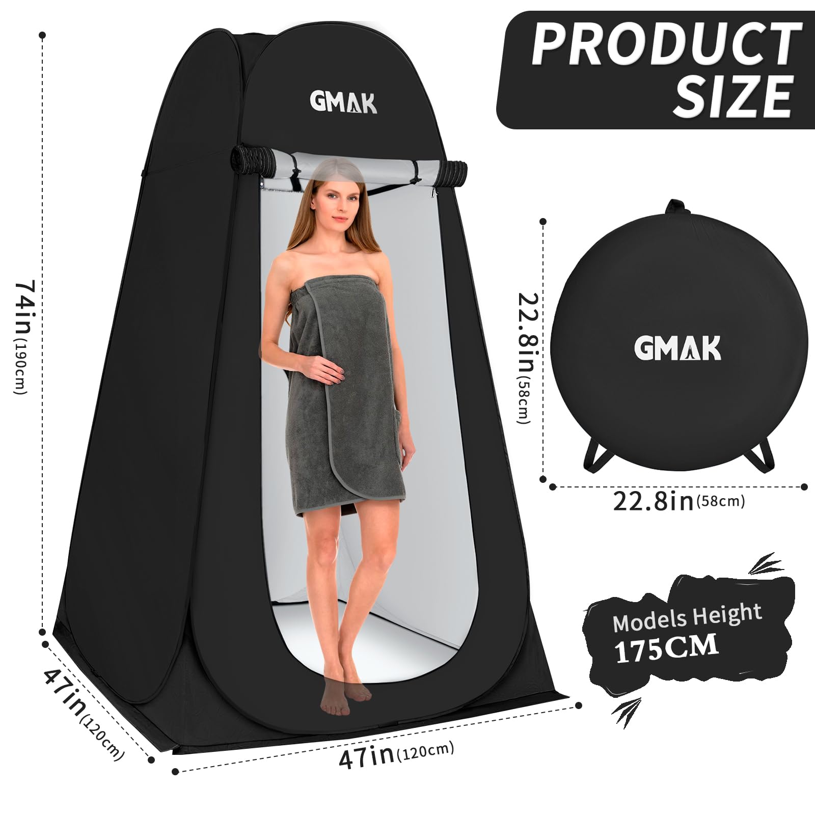 GMAK Pop Up Privacy Tent UPF50+ sun protection and privacy