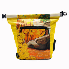 Gnarly Dood Leavenworth bucket pockets exterior show two deep zippered storage options