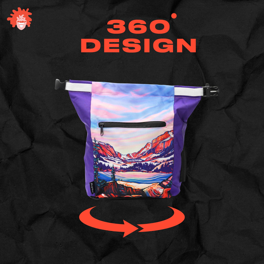 Gnarly Dood Rocky Mountains chalk bucket interior with wide opening enables quick chalk access.