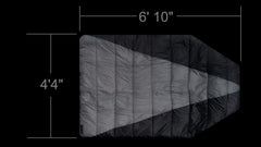 Go Outfitters hammock setup with the top quilt demonstrates hammock warmth
