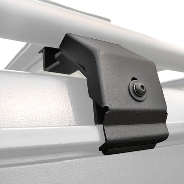 Go Rhino SRM mounting kit with gutter clamps for quick roof rack fit.