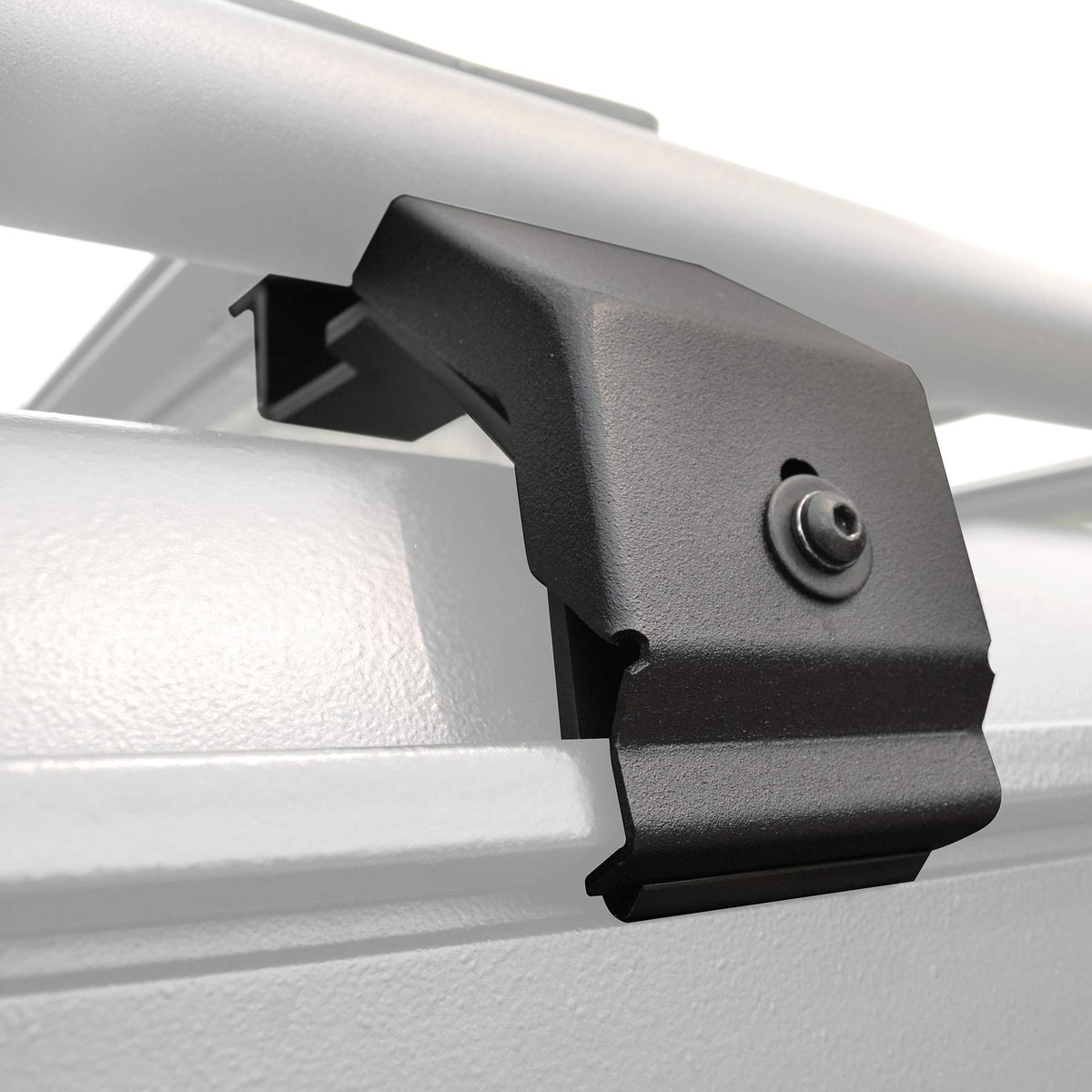 Go Rhino SRM mounting kit with gutter clamps for quick roof rack fit.