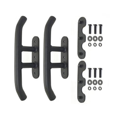Go Rhino XRS reel handles pair, front view, durable mild steel with textured black finish for rugged access