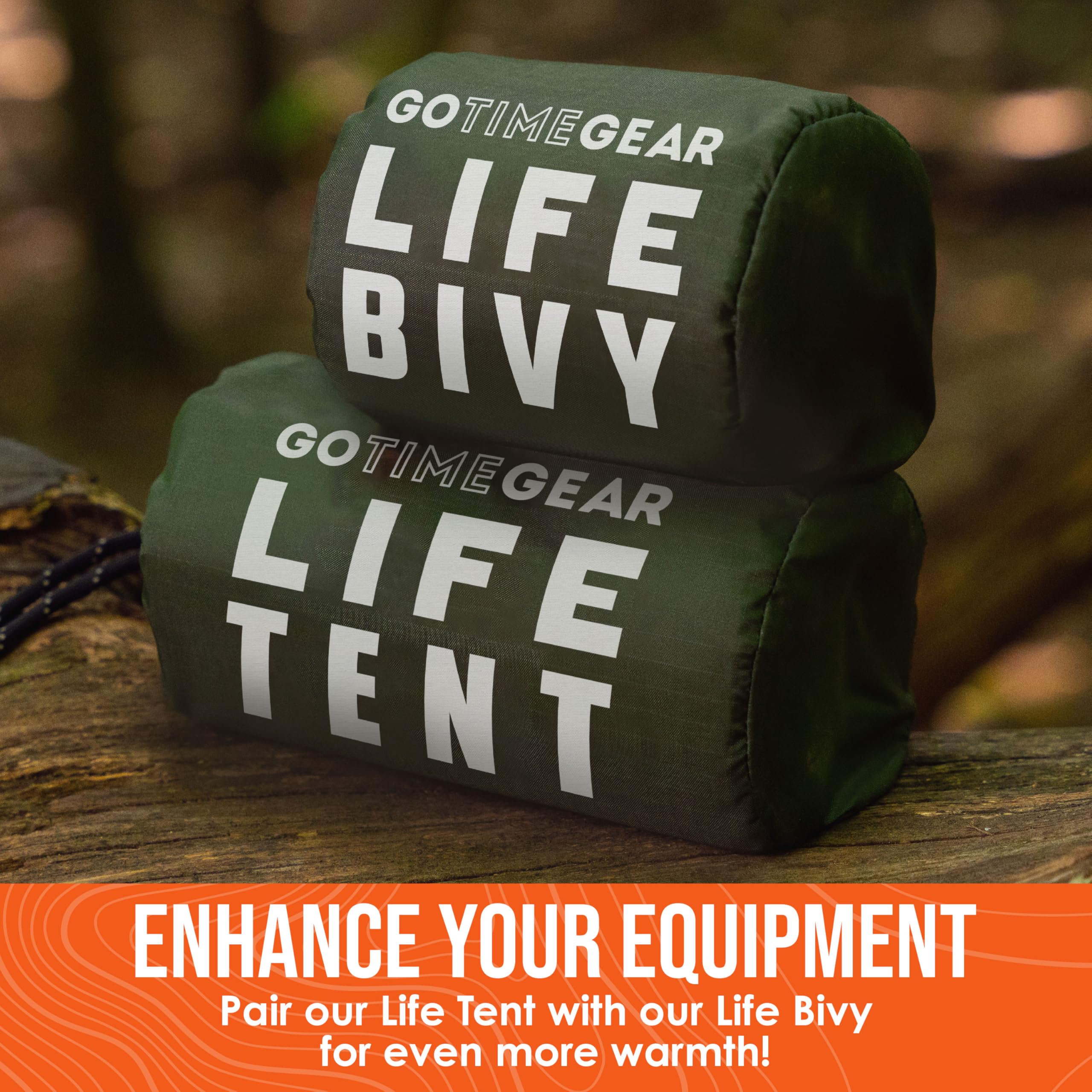 Go Time Gear green pack-friendly shelter is ready for hiking adventures.