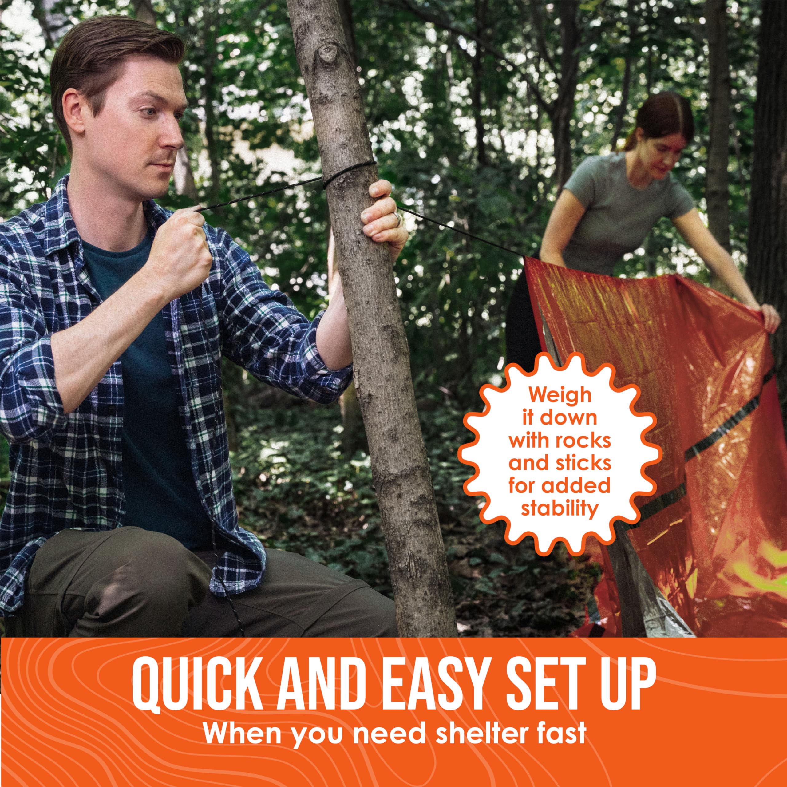 Go Time Gear Mylar shelter provides durable wind protection during outdoor trips.