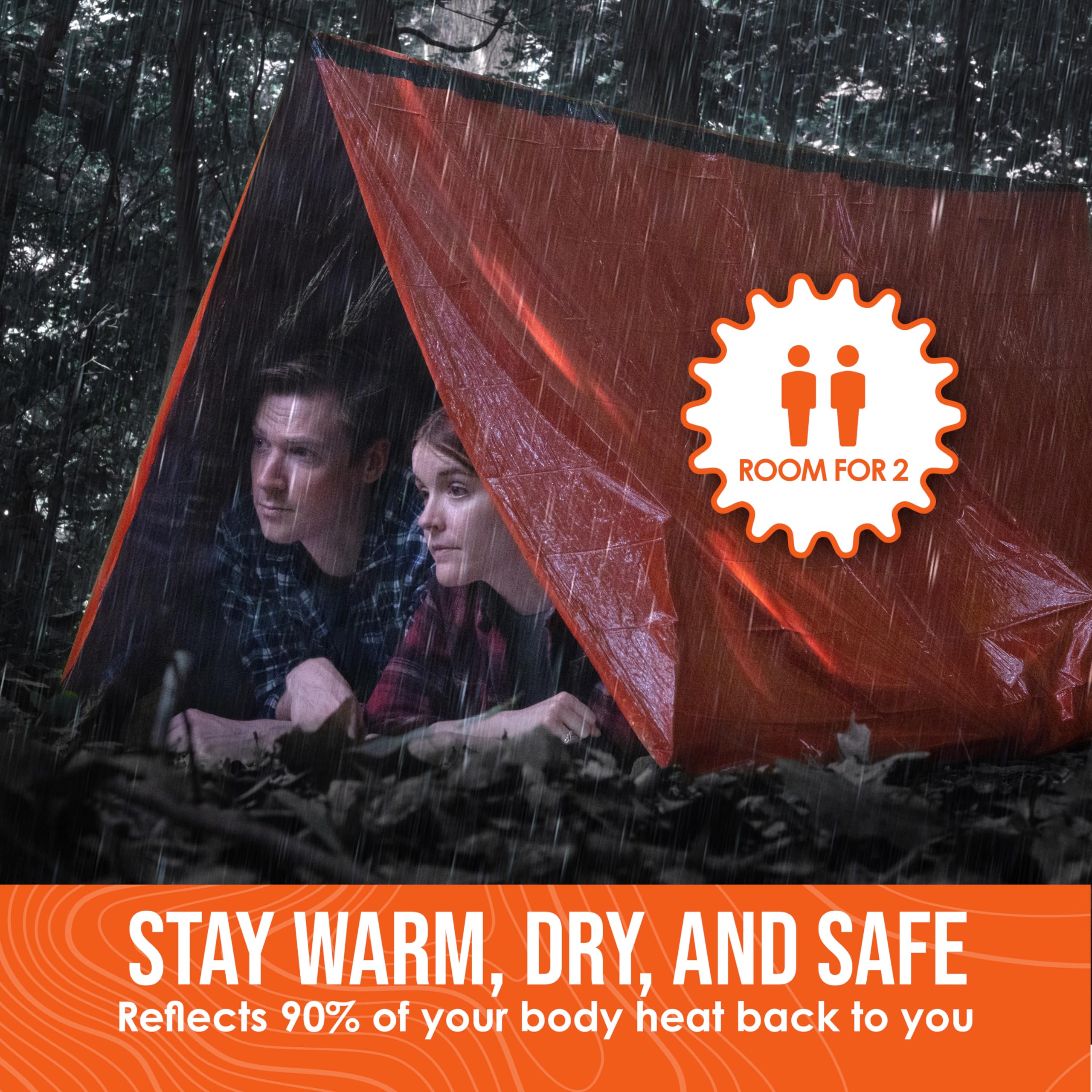 Go Time Gear Survival Tent paracord enables quick, sturdy shelter setup.
