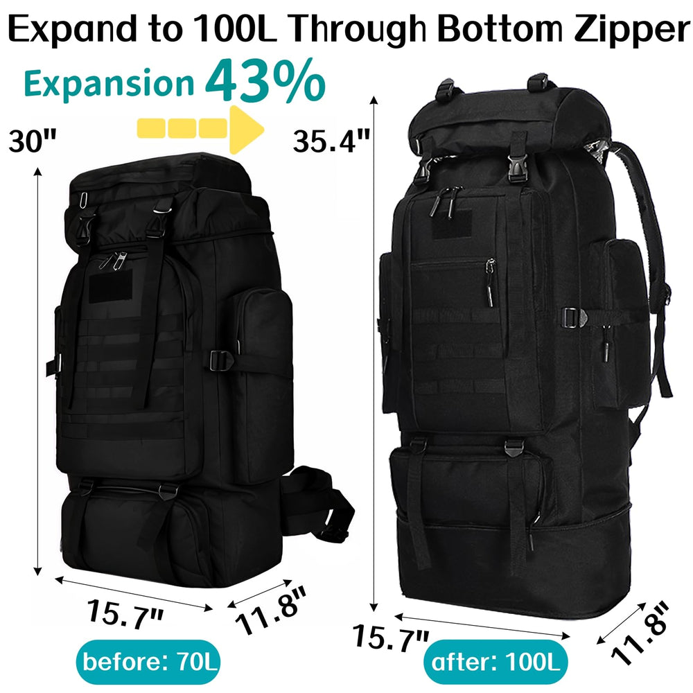 Goaste 100L backpack strap detail reveals breathable padding for comfortable carrying.