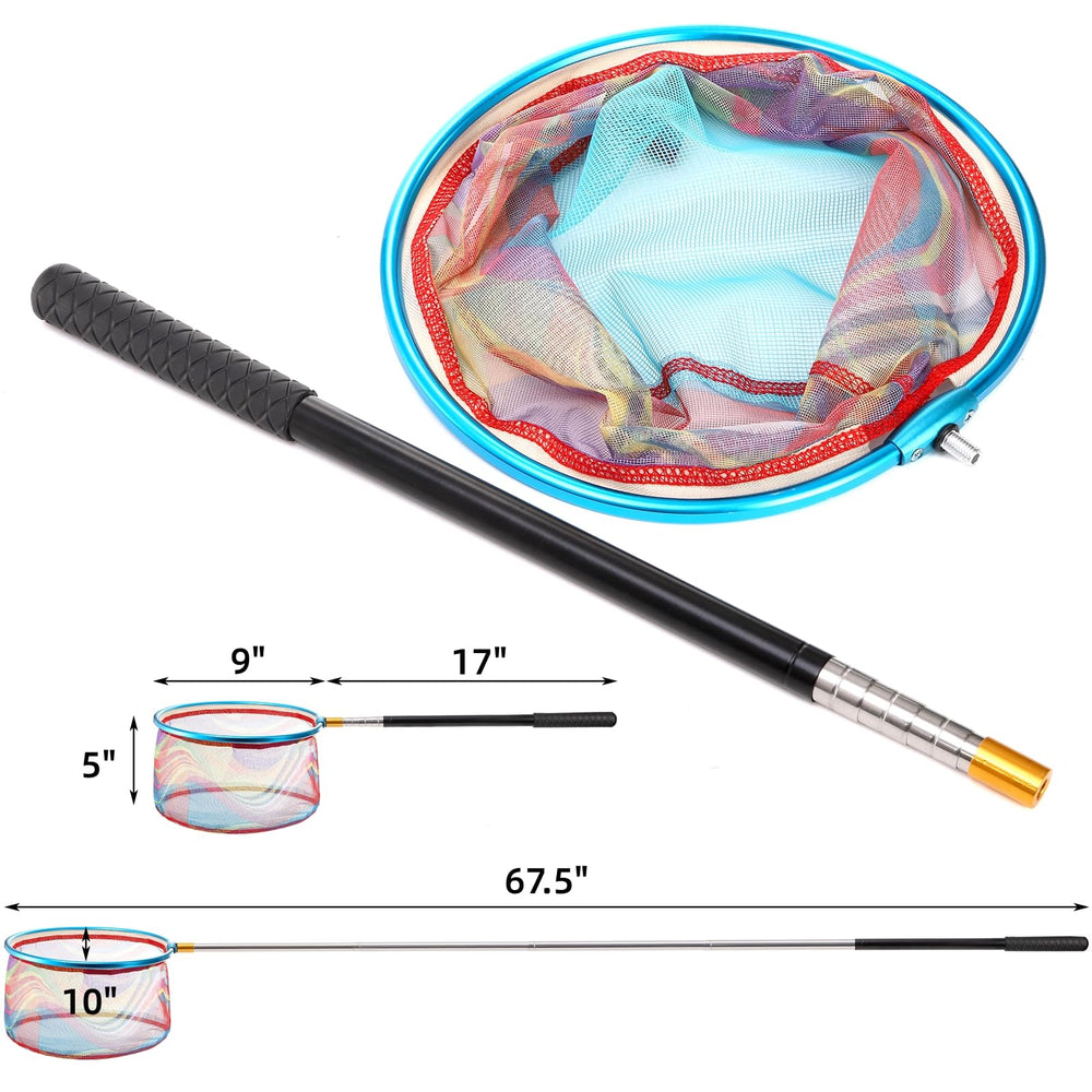 Telescopic extendable kids landing net 26 to 67.5 inches