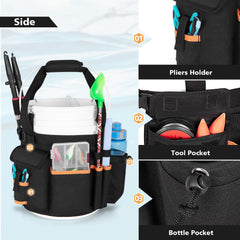 Six holes for lures or bait tubes and spare storage details