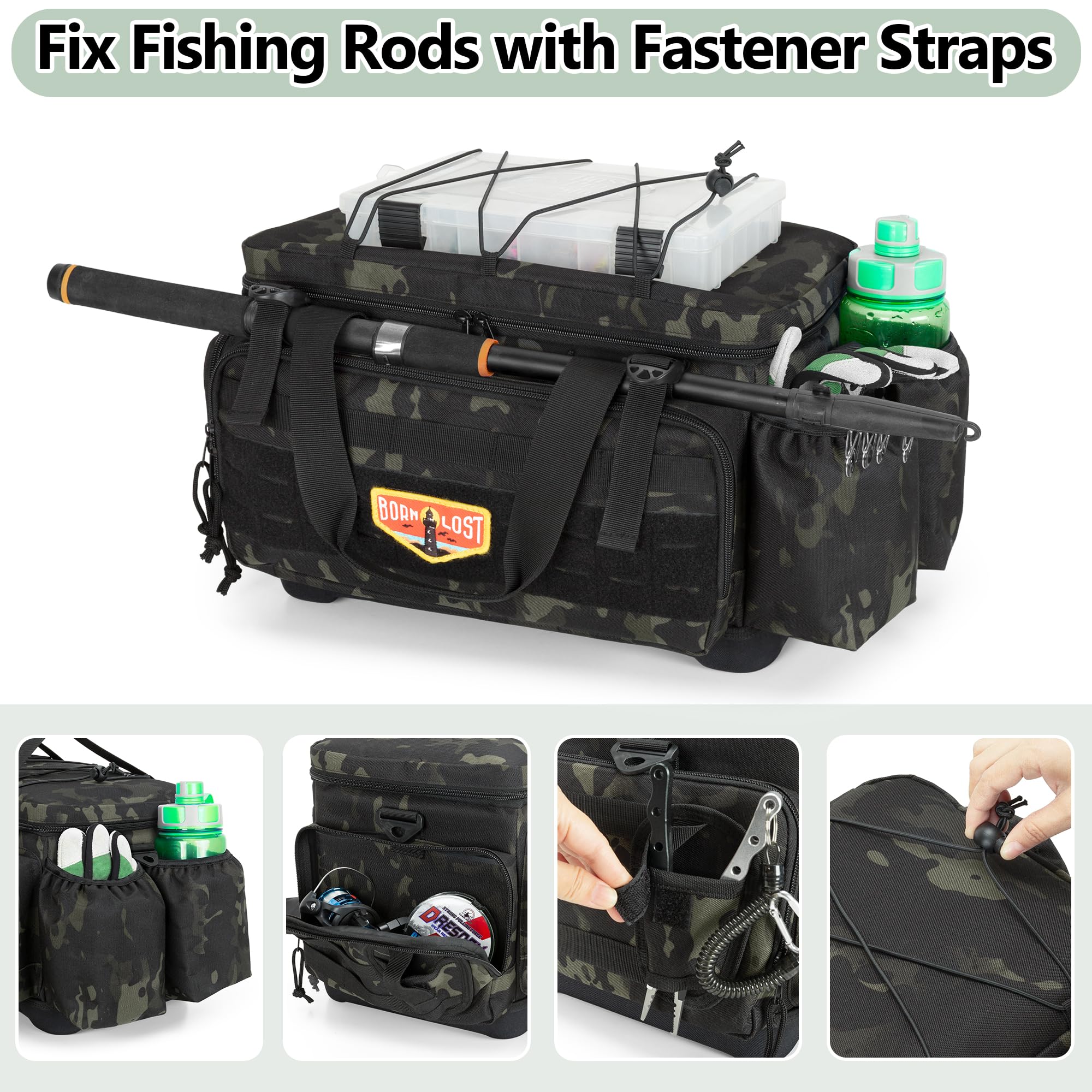 GOBUROS rod holder and front straps keep rod secure during transport.