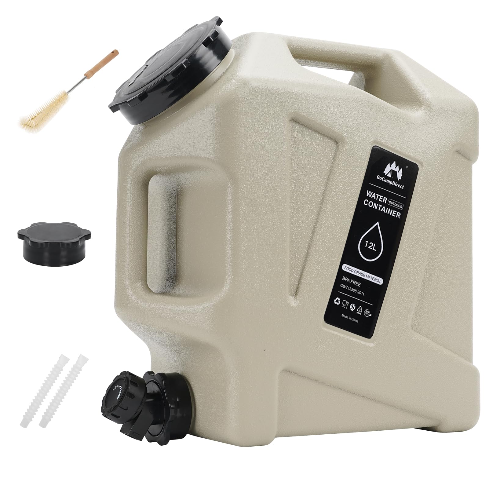 GoCampDirect 3.2-gallon container front view with dual handles for easy transport