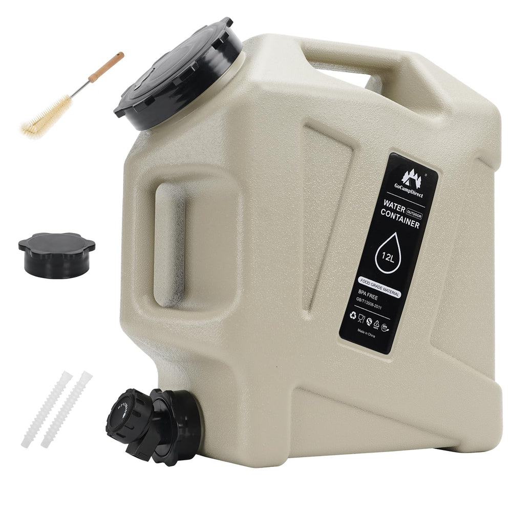 GoCampDirect 3.2-gallon container front view with dual handles for easy transport