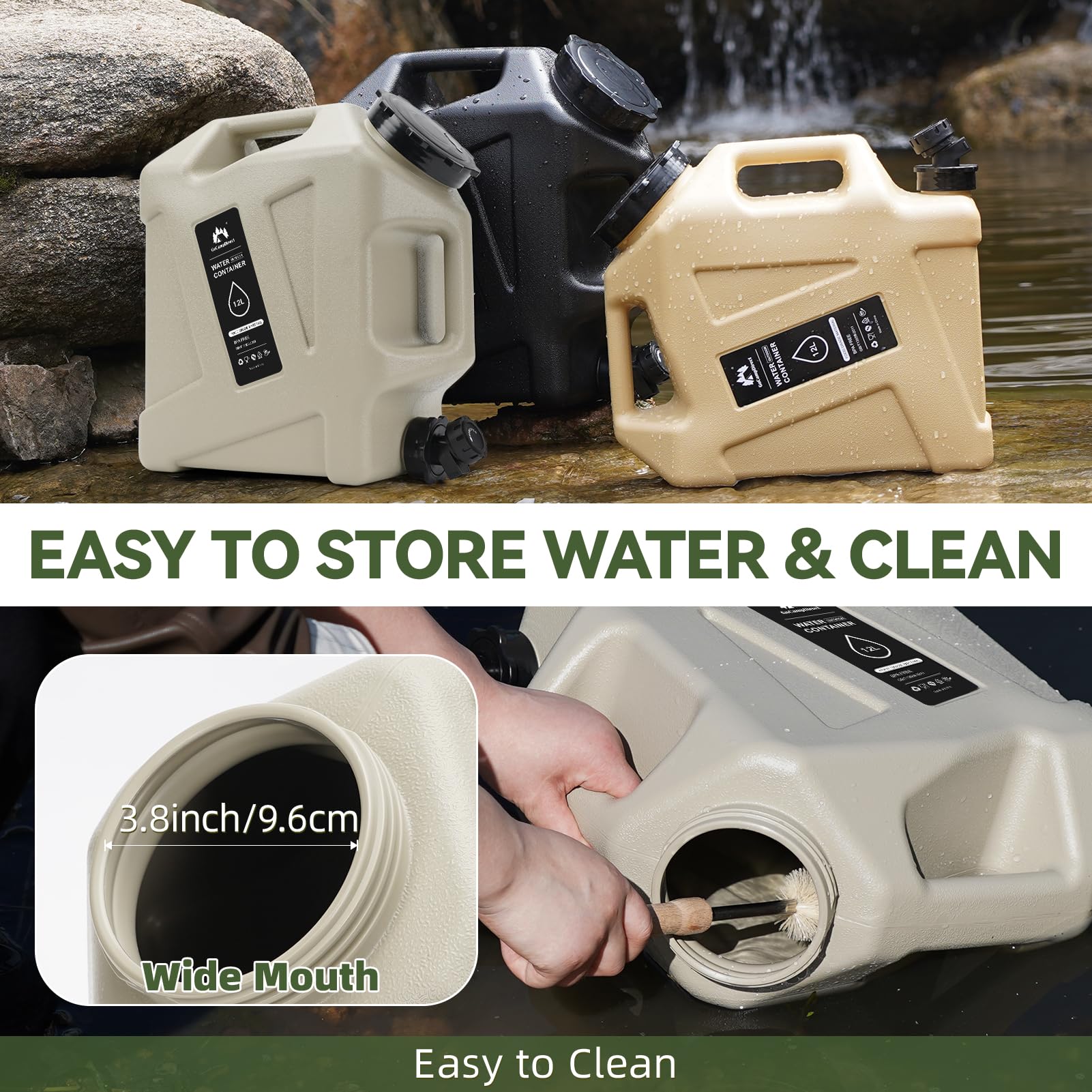 GoCampDirect large-mouth opening for easy cleaning and quick drying