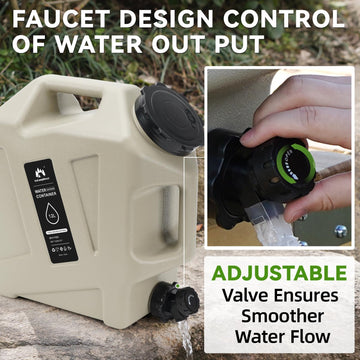 GoCampDirect water container with leak-proof spigot and seals for spill-safe outdoor use