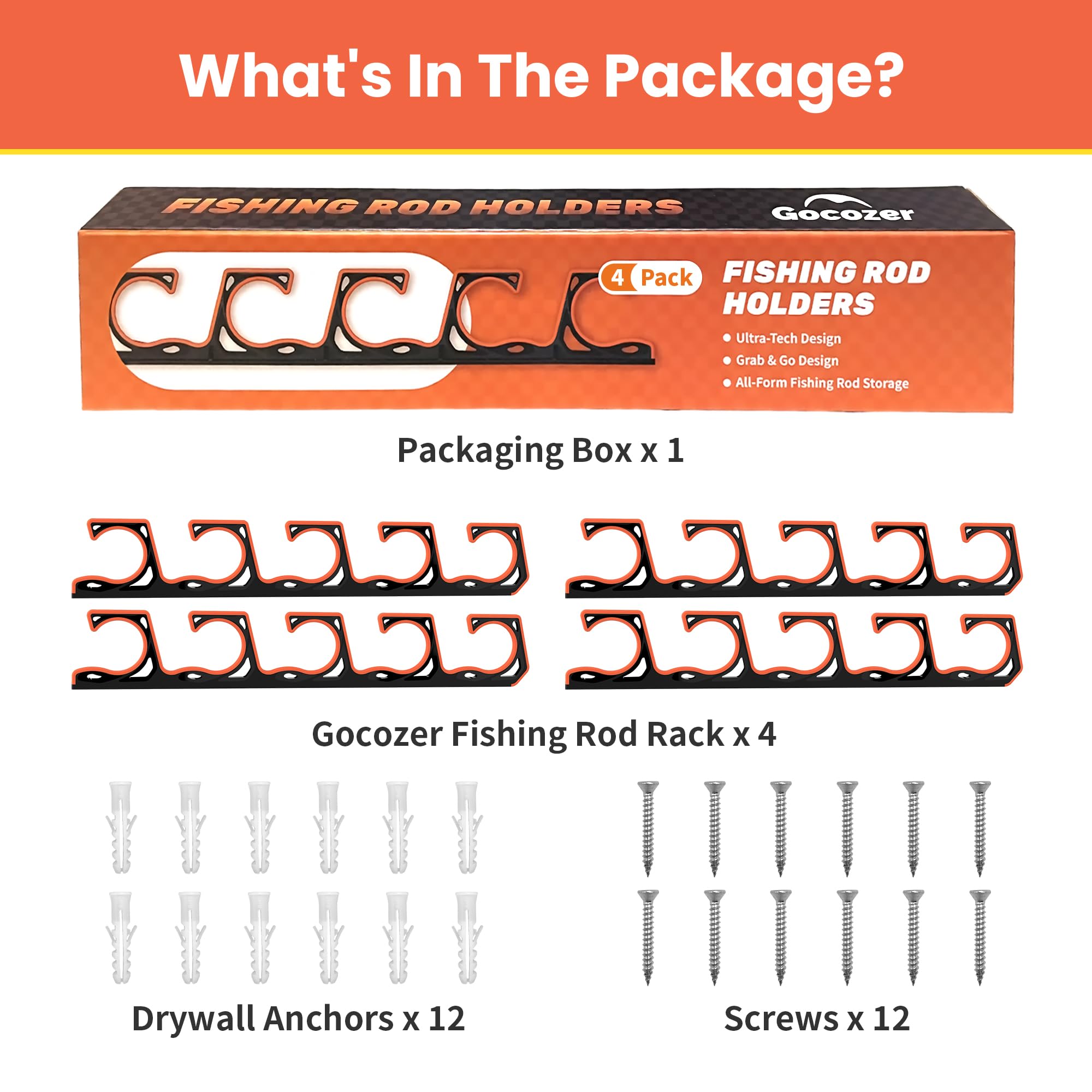 Gocozer garage storage organization keeps fishing gear ready for use.