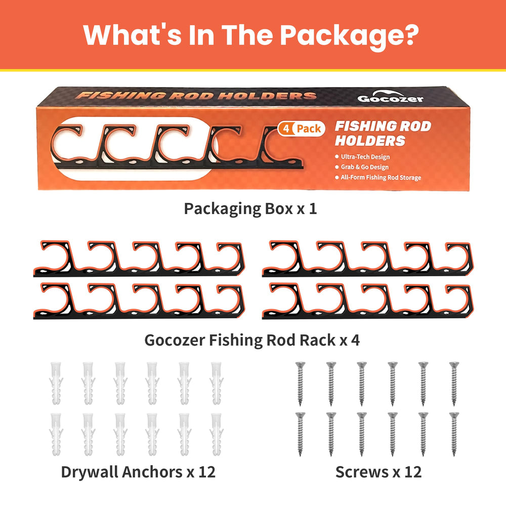 Gocozer garage storage organization keeps fishing gear ready for use.