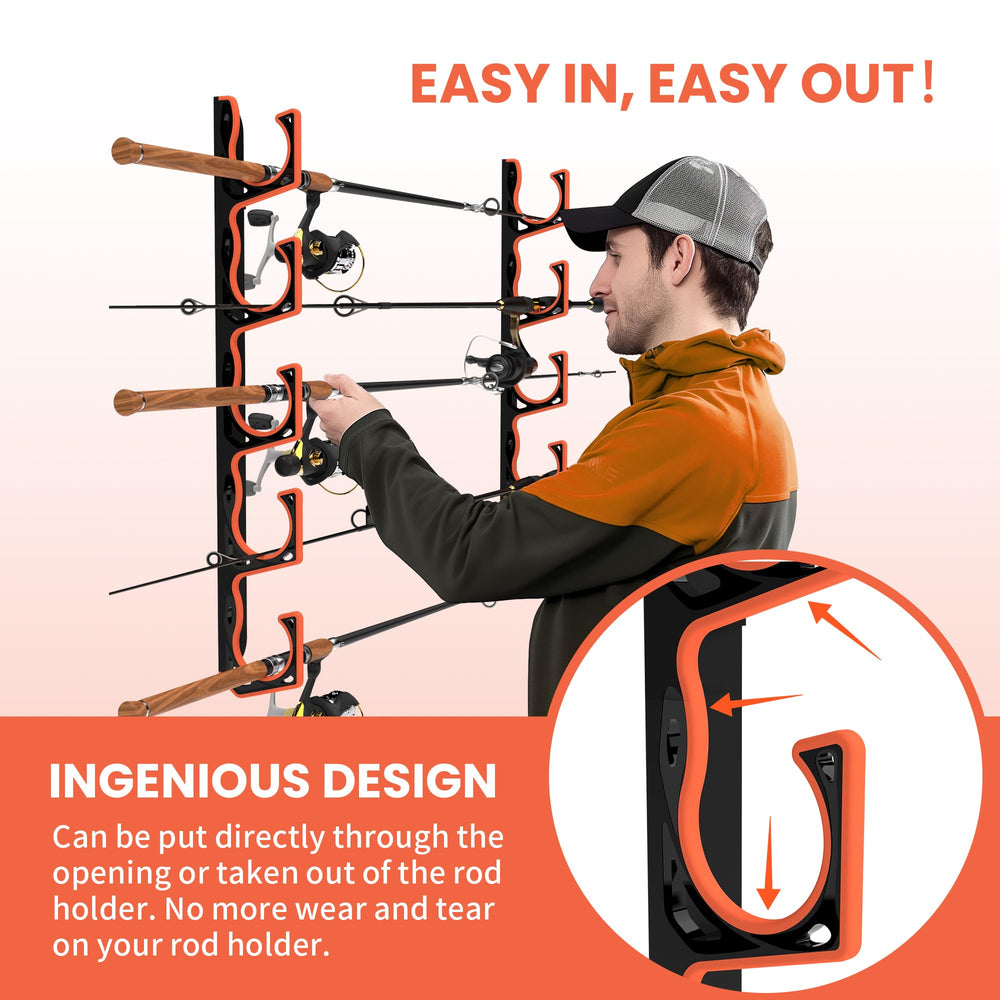 Gocozer 4-pack rod holders maximize vertical storage in small spaces.
