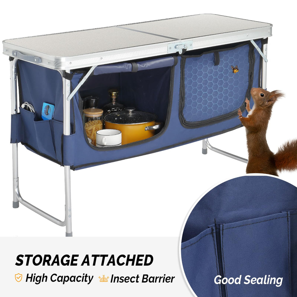 GODECOR table used for a picnic kitchen setup during outdoor activity