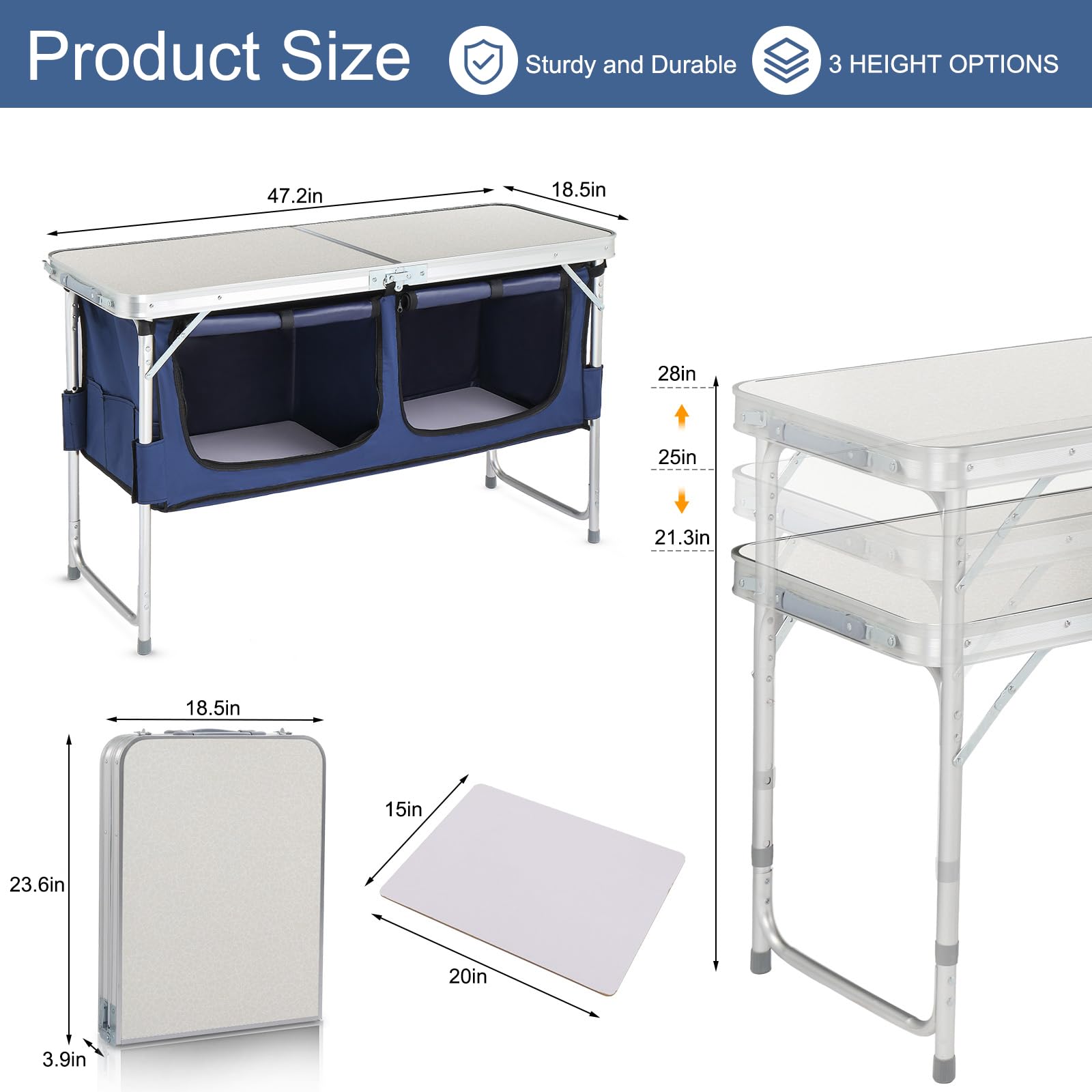 GODECOR table folded compactly saves space in your car trunk