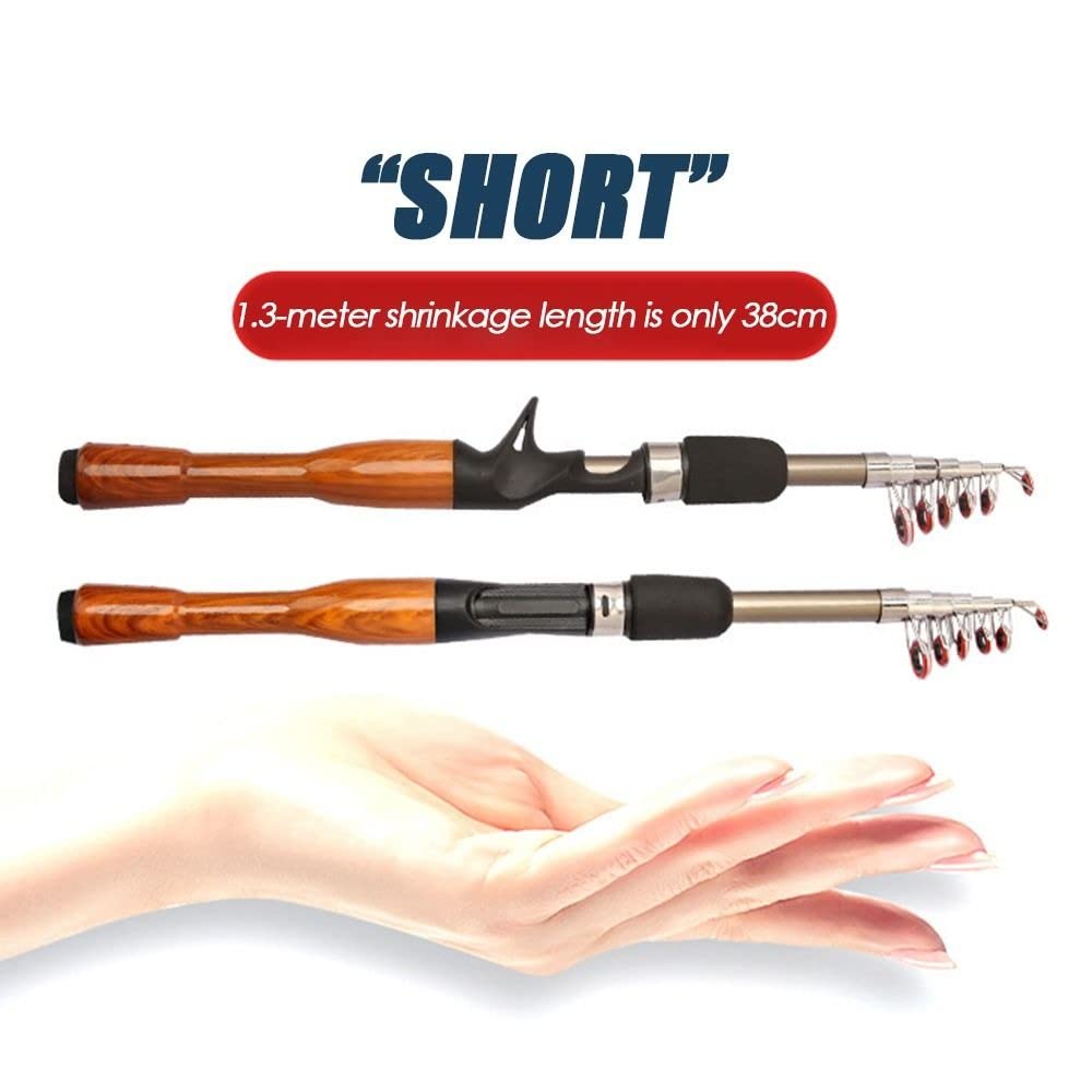 carbon fiber telescopic fishing rod in black
