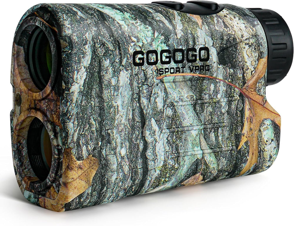 Gogogo Sport Vpro rangefinder camo front view for quick distance estimates in the field.