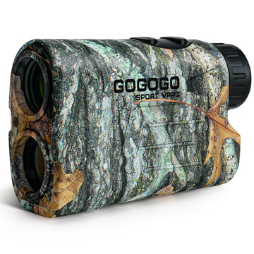 Gogogo Sport Vpro rangefinder camo hunt action shows field use.