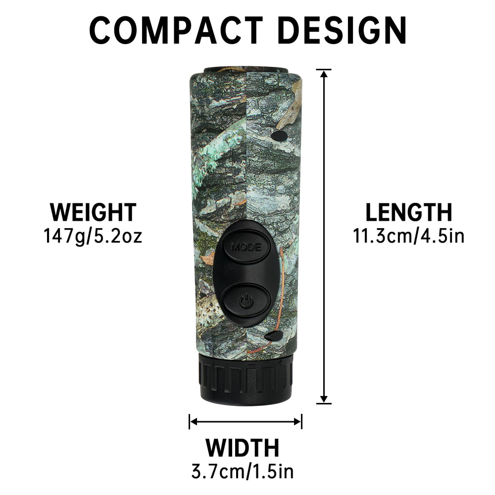 Gogogo Sport Vpro rangefinder camo laser beam illustrating long-range capability.