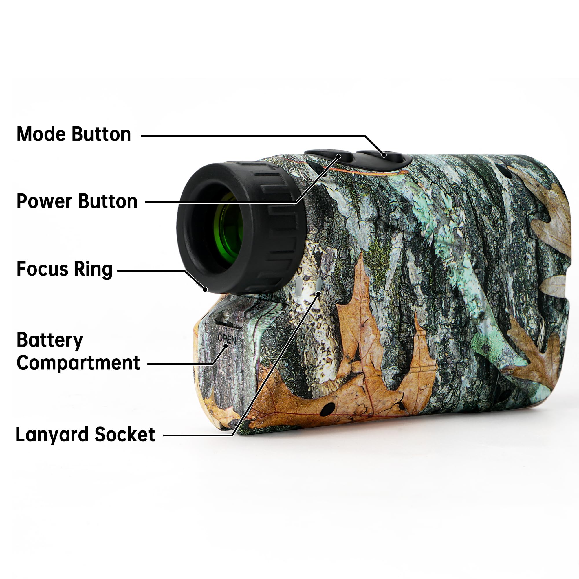 Gogogo Sport Vpro rangefinder camo slope function highlights slope-compensation use for golf.